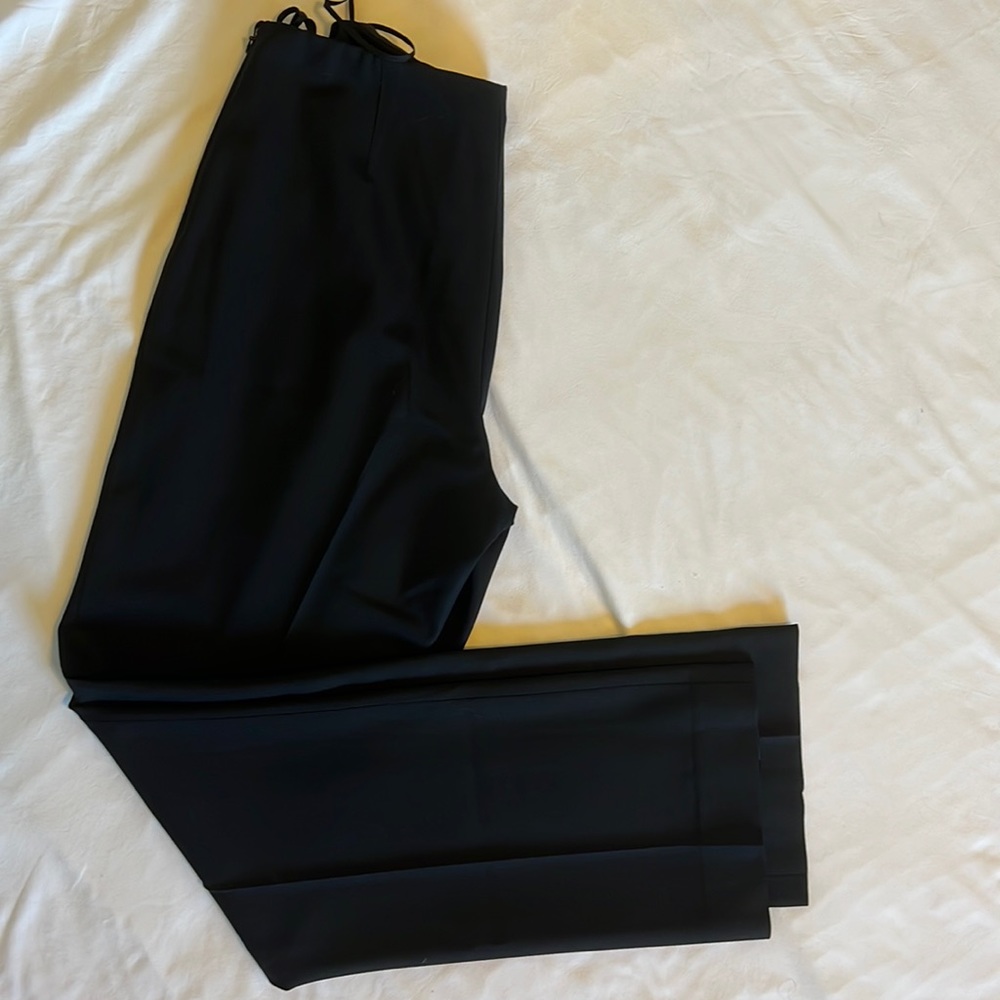 Ralph Lauren Alandra Side-Zip Stretch-Wool Pants, Black